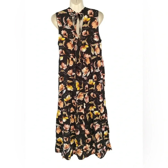 NWT Caslon Black Floral Sleeveless Maxi Dress - Picture 4 of 9
